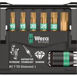 Zestaw bitów Bit-Check 7 TX (TORX) Diamond 1 Wera