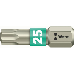 Bit nierdzewny 1/4" DIN3126C6,3, do srub z gniazdem Torx 25x25mm Wera