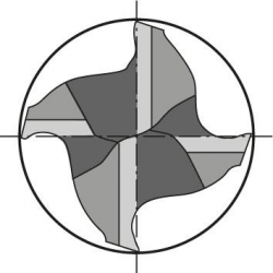 Frez Ratio,dlugi DIN6527,pelnowegl.,typ ALU,chwyt HB,4-ostrz.5mm GÜHRING