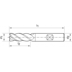 Frez Ratio,dlugi DIN6527,FIRE 4-ostrz.,chwytHB 12mm pelnoweg.,GÜHRING