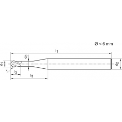 Frez trzpieniowy pełnowęglikowy promieniowy z powłoką SIGNUM 4mm GÜHRING