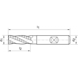 Frez do obrobki zgrubnej ,krotki DIN844 HSSE-PM FIRE,typ NRf 14mm GÜHRING