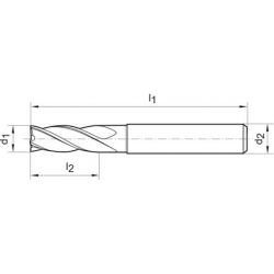 Frez trzpien. SL DIN6527 pelnow.,FIRE,4-os.9,0mm GÜHRING