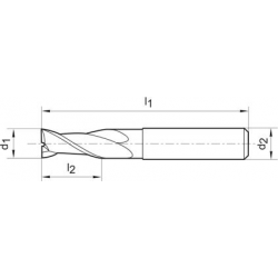 Frez trzpien. SL DIN6527 pelnow.,FIRE2-os.,chwytHB14mm GÜHRING