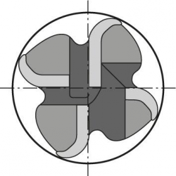 Frez trzpieniowy pełnowęglikowy promieniowy 4-ostrza z powłoką FIRE 16mm GÜHRING