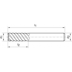 Frez wieloostrzowy,dlugi,DIN6527,pelnow.Signum, 6-8-os.chw.HA12mm GÜHRING