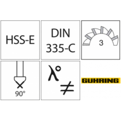 Pogłębiacz stożkowy HSCO TiAlN 90° 16,5mm GÜHRING