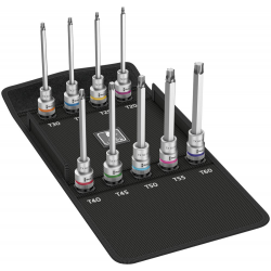 Zest.nasadek wkretak. dlugich z funkcja przytrzymywania Torx 1/2"9-czesciowy Wera