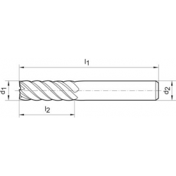 Frez trzpieniowy pełnowęglikowy SuperLine 6-ostrzy 4mm GÜHRING