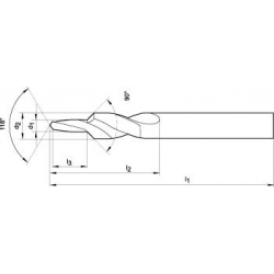 Wiertlo stopn.krotkie HSSTiN,do otwor. przelot.90 M8 GÜHRING