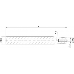 Przedluzka do uchwytow termokurczliwych, bez regulacji dlugosci, h6 300x25x12mm HAIMER