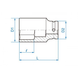 NASADKA DŁUGA UDAROWA 3/4" CALOWA 1-9/16" x 90mm, 6-kąt. King Tony