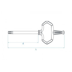 KLUCZ TRZPIENIOWY "T" TORX T15 x 45mm King Tony