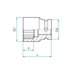 NASADKA KRÓTKA UDAROWA LEKKA 3/4" 18mm x 50mm, 12-kąt King Tony