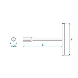 KLUCZ NASADOWY "T" Z NASADKĄ DŁUGĄ 12mm 200/300mm, CHROM King Tony