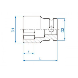 NASADKA KRÓTKA UDAROWA 1/4" 7mm x 23mm, 6-kąt King Tony