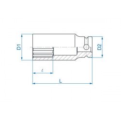 NASADKA DŁUGA UDAROWA 1/2" 11mm x 80mm, 12-kąt King Tony