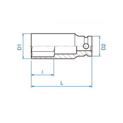 NASADKA DŁUGA UDAROWA 3/8" 13mm x 65mm, 6-kąt King Tony