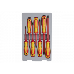 ZESTAW WKRĘTAKÓW IZOLOWANYCH 7 cz. KRZYŻAK PH No.1, No.2, No.3, PŁASKIE 4 X100, 5,5 x 125, 6,5 x 150, 8 King Tony