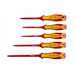 ZESTAW WKRĘTAKÓW IZOLOWANYCH 5cz.KRZYŻAK PH No.1x 100, No.2x100, PŁASKIE 4x100, 5,5x125, 6,5x150 King Tony