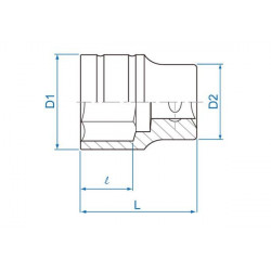 NASADKA KRÓTKA 1/2" 6mm x 38mm, 6-kąt. Cr-v King Tony