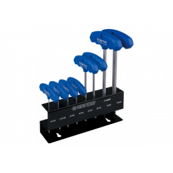 ZESTAW IMBUSÓW Z UCHWYTEM "T" 8szt. 1150 - HEX Z KULKĄ 2 - 10mm, STOJAK King Tony