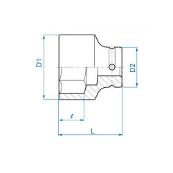 NASADKA KRÓTKA UDAROWA 3/4" 23mm x 50mm, 6-kąt. King Tony