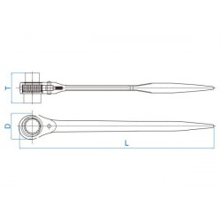 DWUSTRONNY KLUCZ NASADKOWY Z GRZECHOTKĄ 22x24mm, DŁ. 365mm King Tony