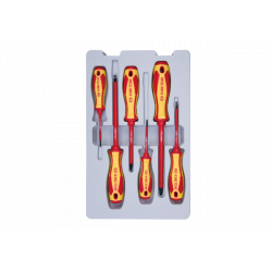 ZESTAW WKRĘTAKÓW IZOLOWANYCH 6 cz. KRZYŻAK PH No.0. No.2. No.3. PŁASKIE 3 x 75. 4 x 100. 6.5 x 150 King Tony
